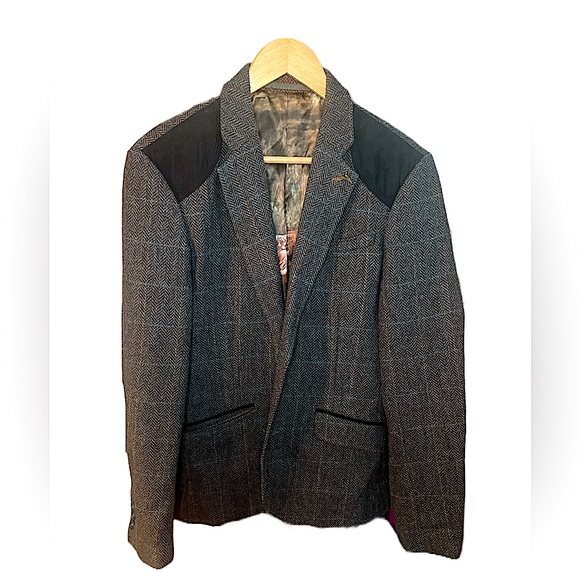 Ted Baker Unisex Plaid Tweed Blazer - Picture 1 of 3